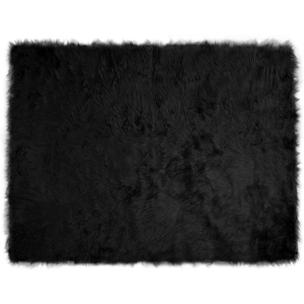 Teppich aus Kunstschaffell TAFALLA Schwarz 240 x 340 cm