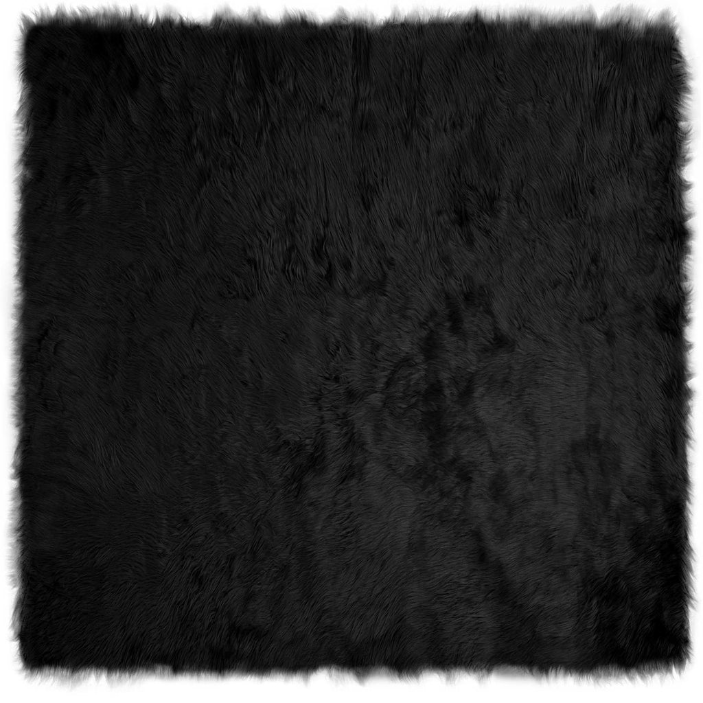 Teppich aus Kunstschaffell TAFALLA Schwarz 240 x 240 cm