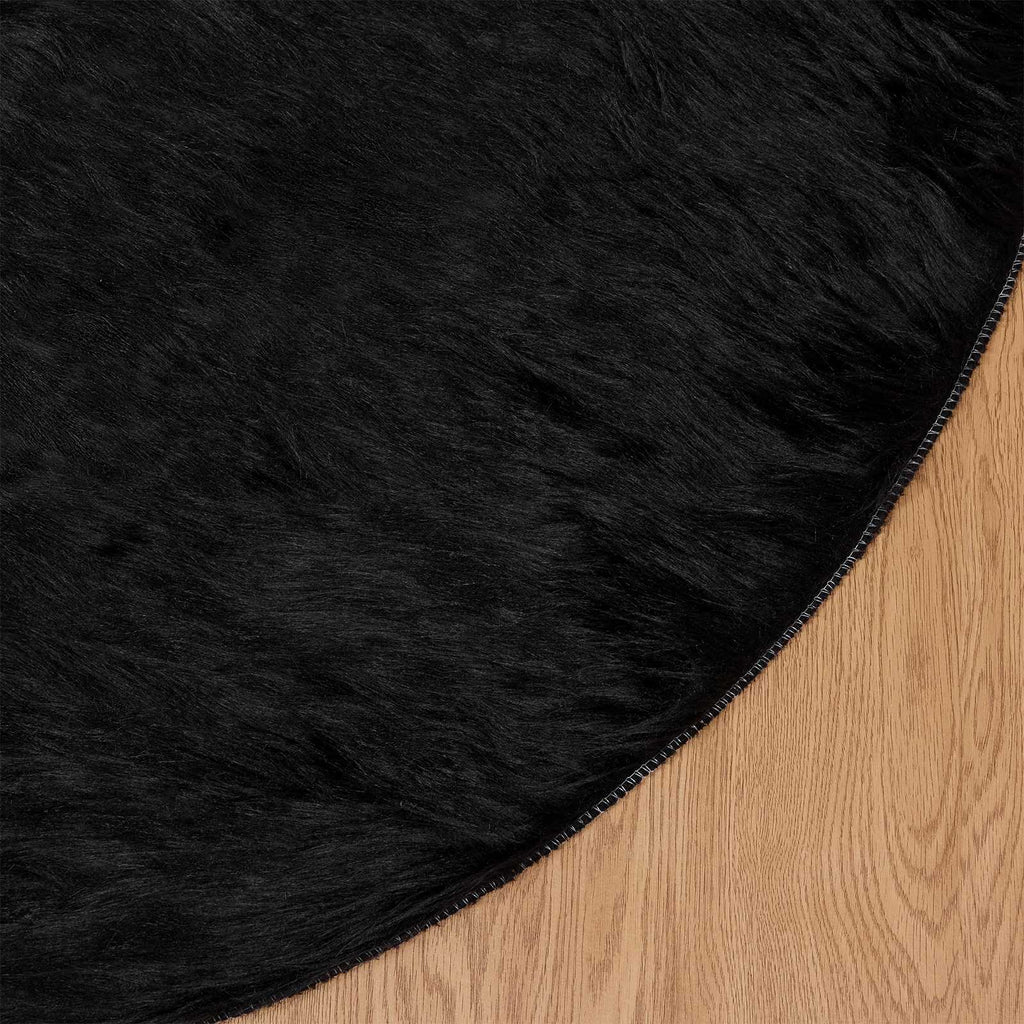 Teppich aus Kunstschaffell TAFALLA Schwarz Ø 100 cm Polyester