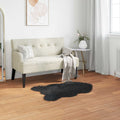 Teppich aus Kunstschaffell TAFALLA Schwarz 60 x 90 cm Polyester