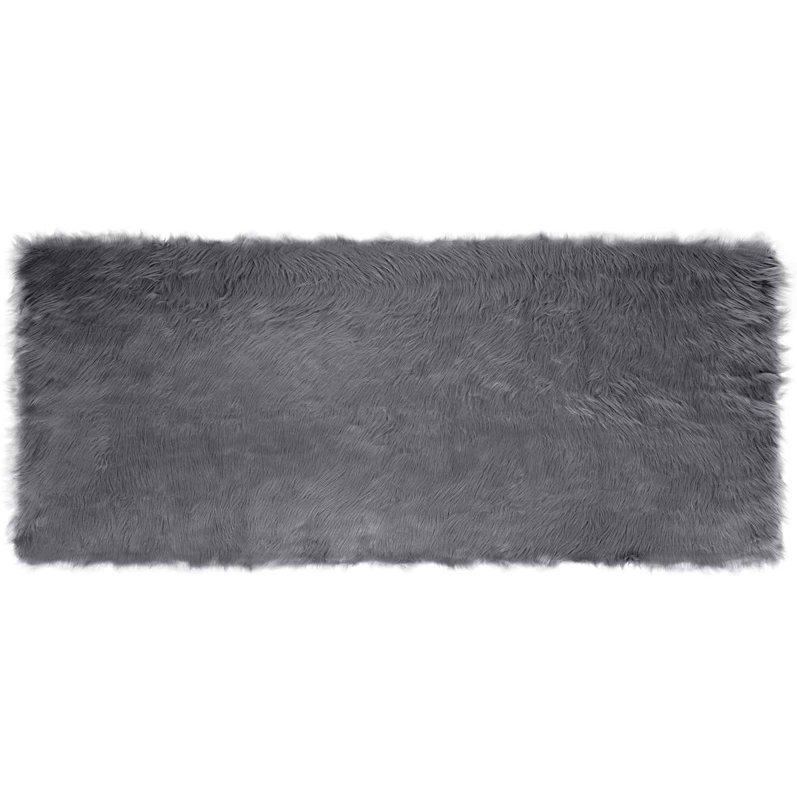 Teppich aus Kunstschaffell TAFALLA Anthrazit 100 x 200 cm
