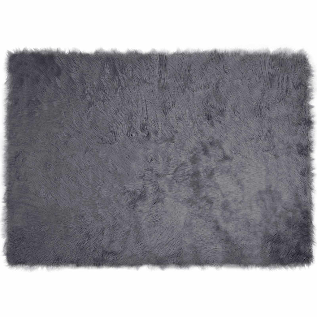 Teppich aus Kunstschaffell TAFALLA Anthrazit 160 x 230 cm