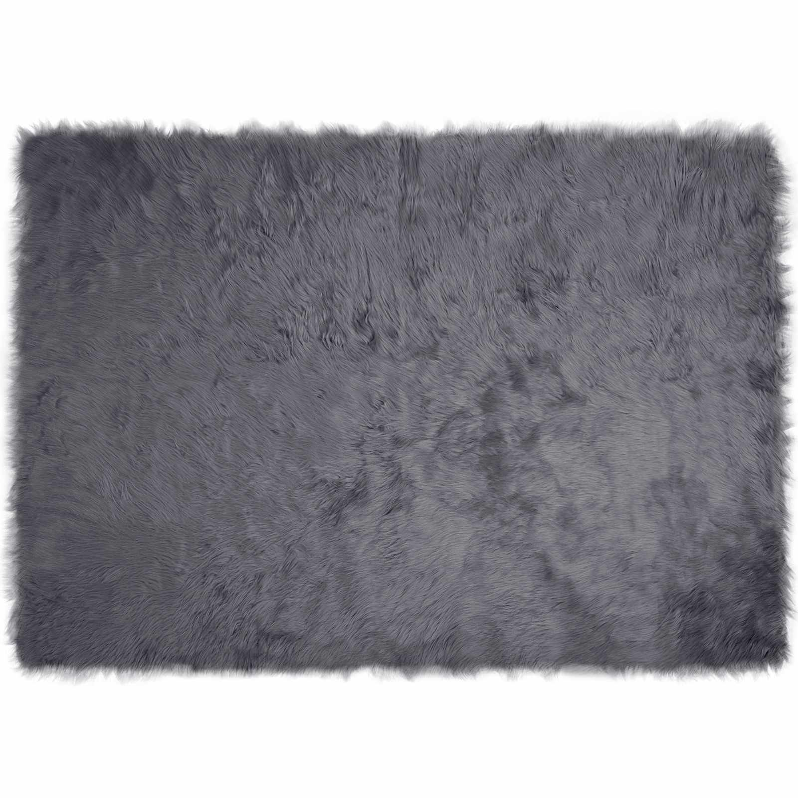 Teppich aus Kunstschaffell TAFALLA Anthrazit 160 x 230 cm