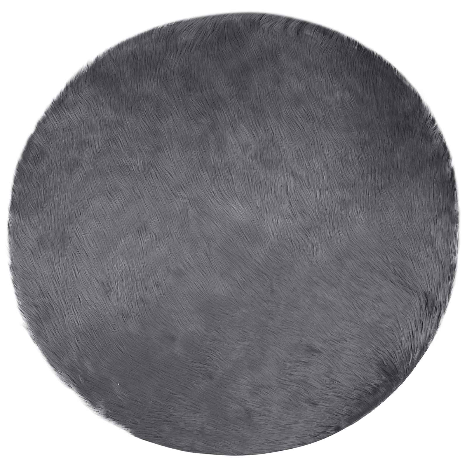 Teppich aus Kunstschaffell TAFALLA Anthrazit Ø 160 cm Polyester