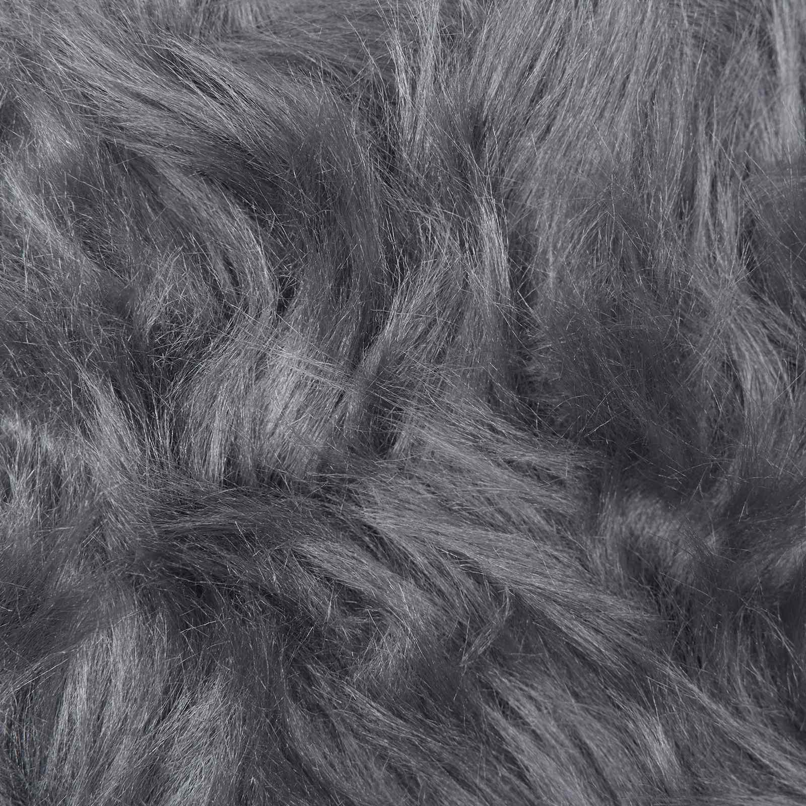 Teppich aus Kunstschaffell TAFALLA Anthrazit Ø 200 cm Polyester