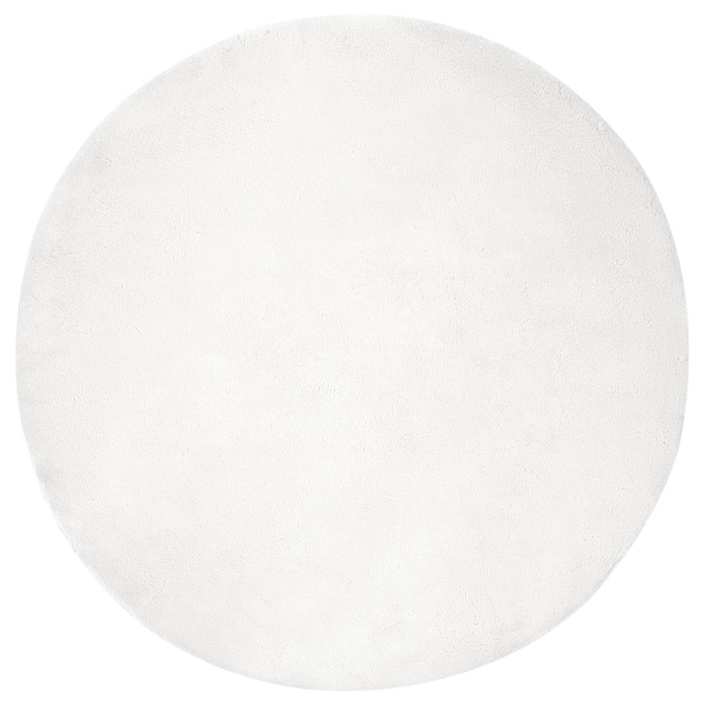 Rutschfester Teppich aus Kunstkaninchenfell OLITE Weiß Ø 100 cm