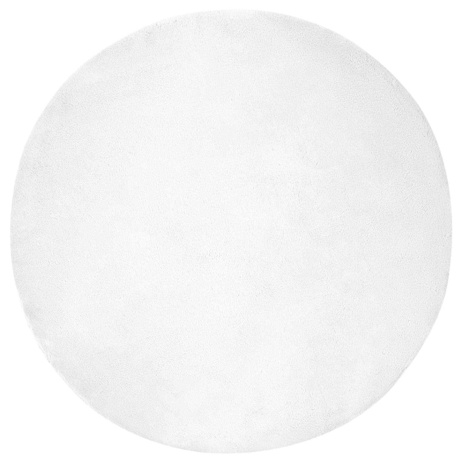 Rutschfester Teppich aus Kunstkaninchenfell OLITE Weiß Ø 120 cm