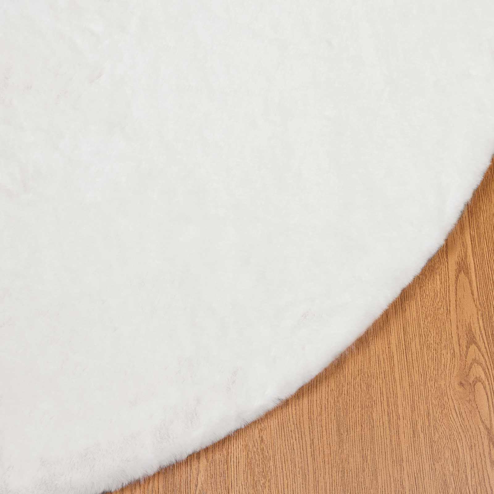 Rutschfester Teppich aus Kunstkaninchenfell OLITE Weiß Ø 200 cm