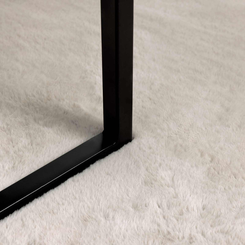 Rutschfester Teppich aus Kunstkaninchenfell OLITE Beige