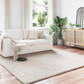 Rutschfester Teppich aus Kunstkaninchenfell OLITE Beige
