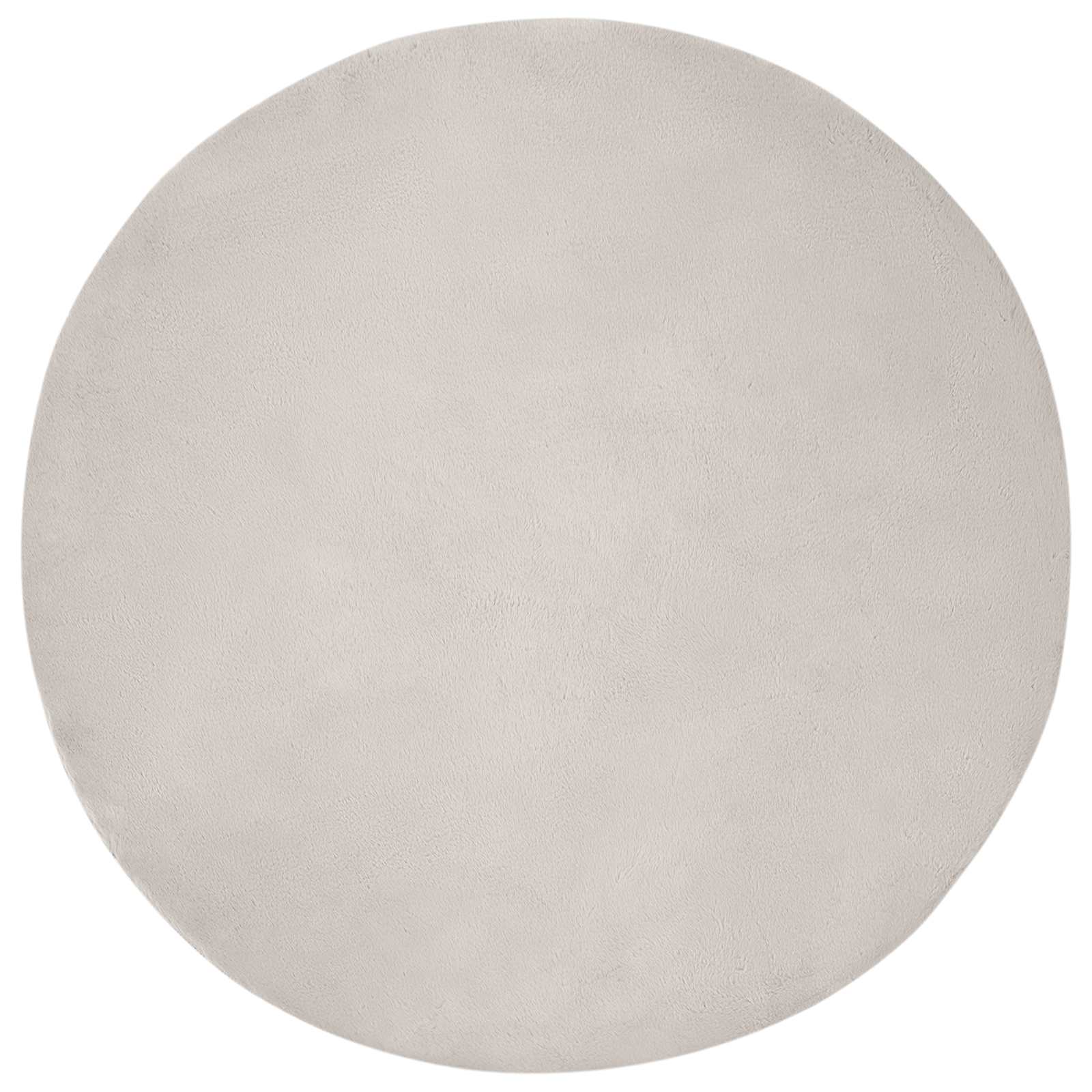 Rutschfester Teppich aus Kunstkaninchenfell OLITE Beige Ø 80 cm