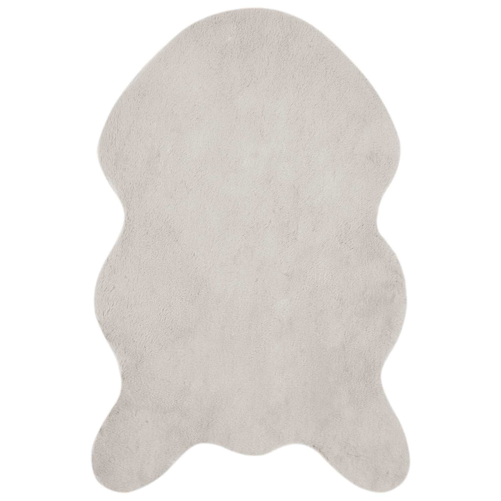 Rutschfester Teppich aus Kunstkaninchenfell OLITE Beige