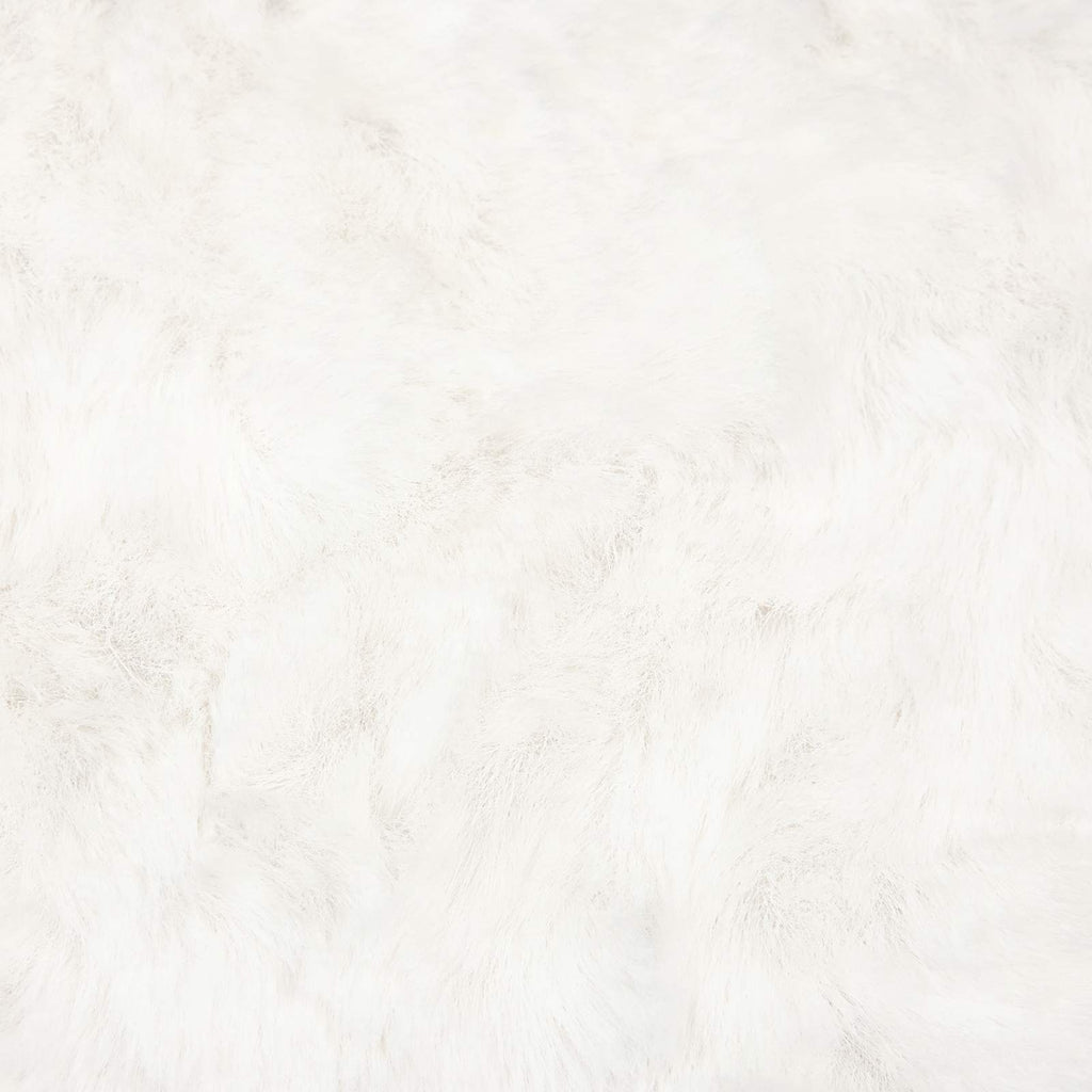 Rutschfester Teppich aus Kunstkaninchenfell OLITE Creme