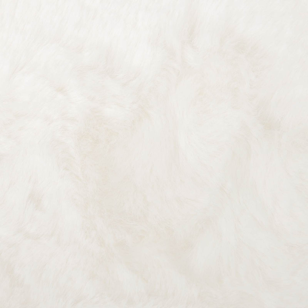 Rutschfester Teppich aus Kunstkaninchenfell OLITE Creme