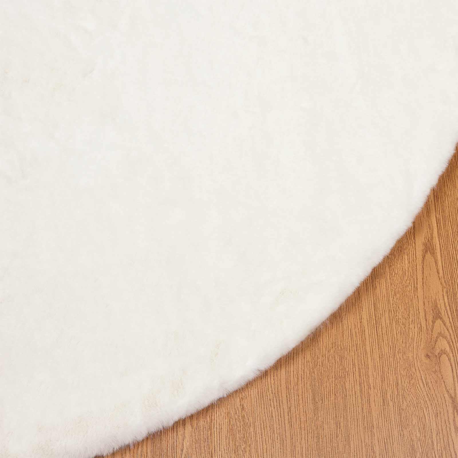 Rutschfester Teppich aus Kunstkaninchenfell OLITE Creme Ø 80 cm