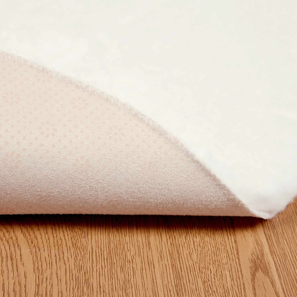 Rutschfester Teppich aus Kunstkaninchenfell OLITE Creme Ø 80 cm