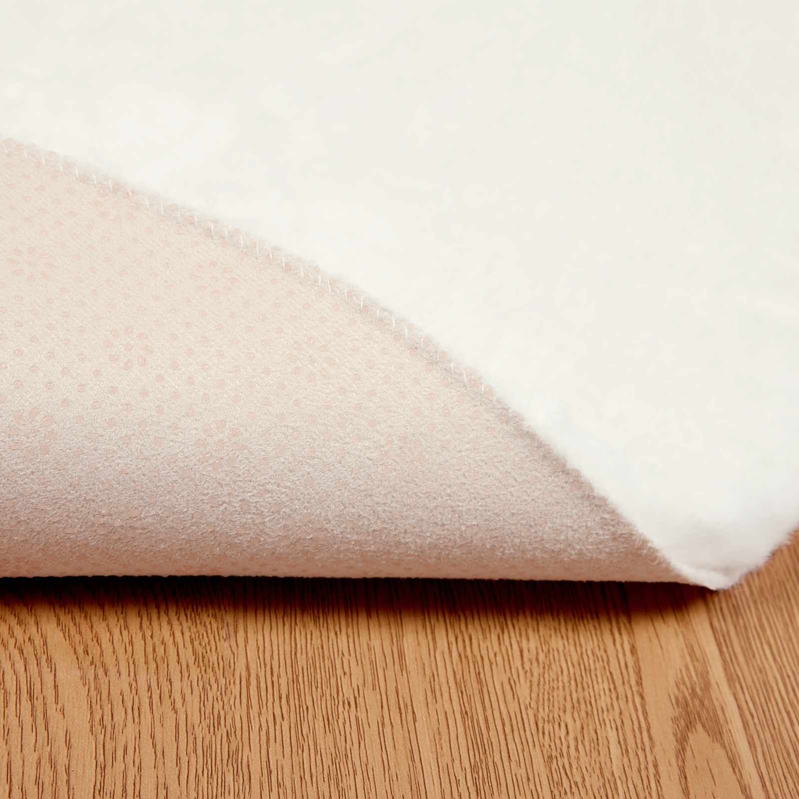Rutschfester Teppich aus Kunstkaninchenfell OLITE Creme Ø 80 cm
