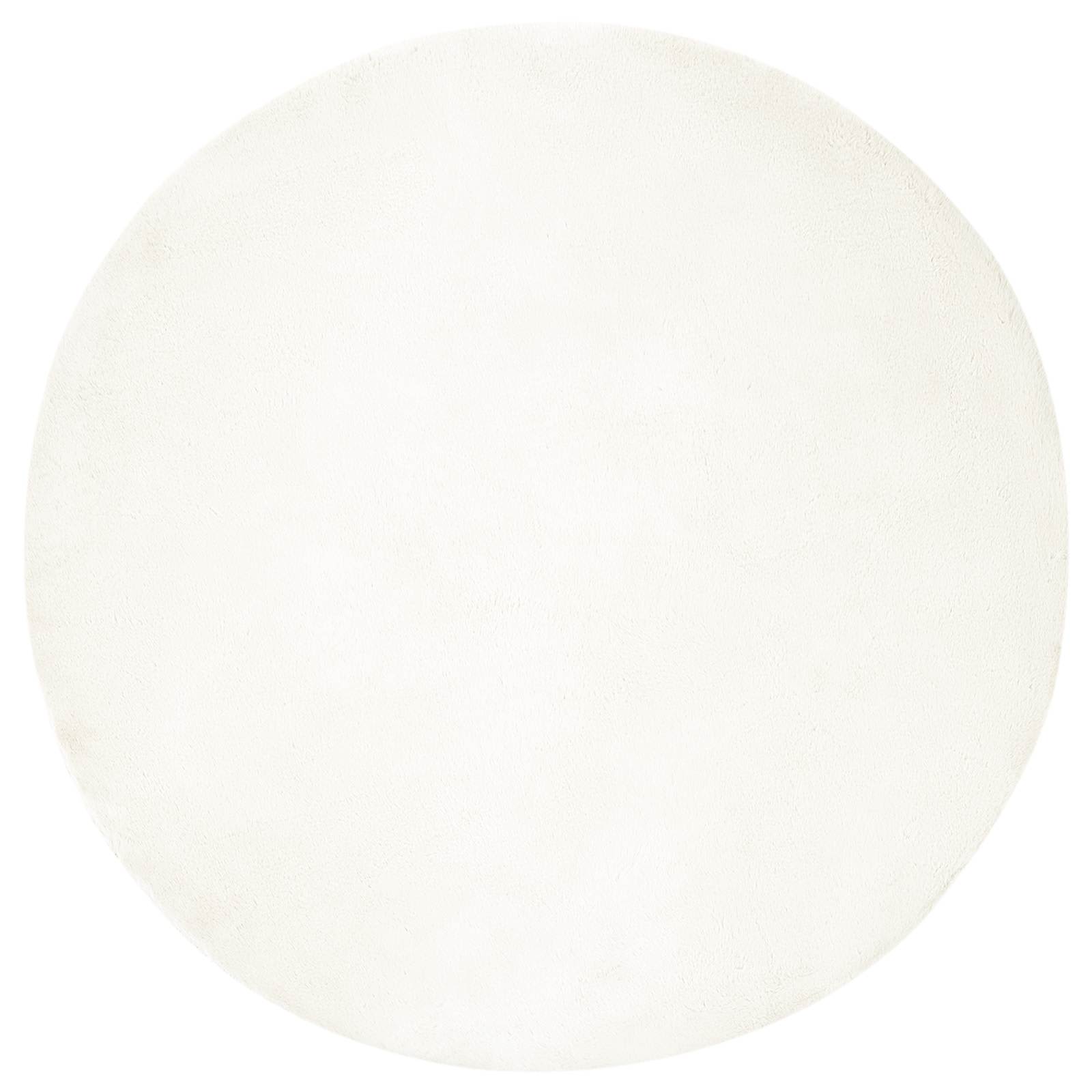 Rutschfester Teppich aus Kunstkaninchenfell OLITE Creme Ø 80 cm