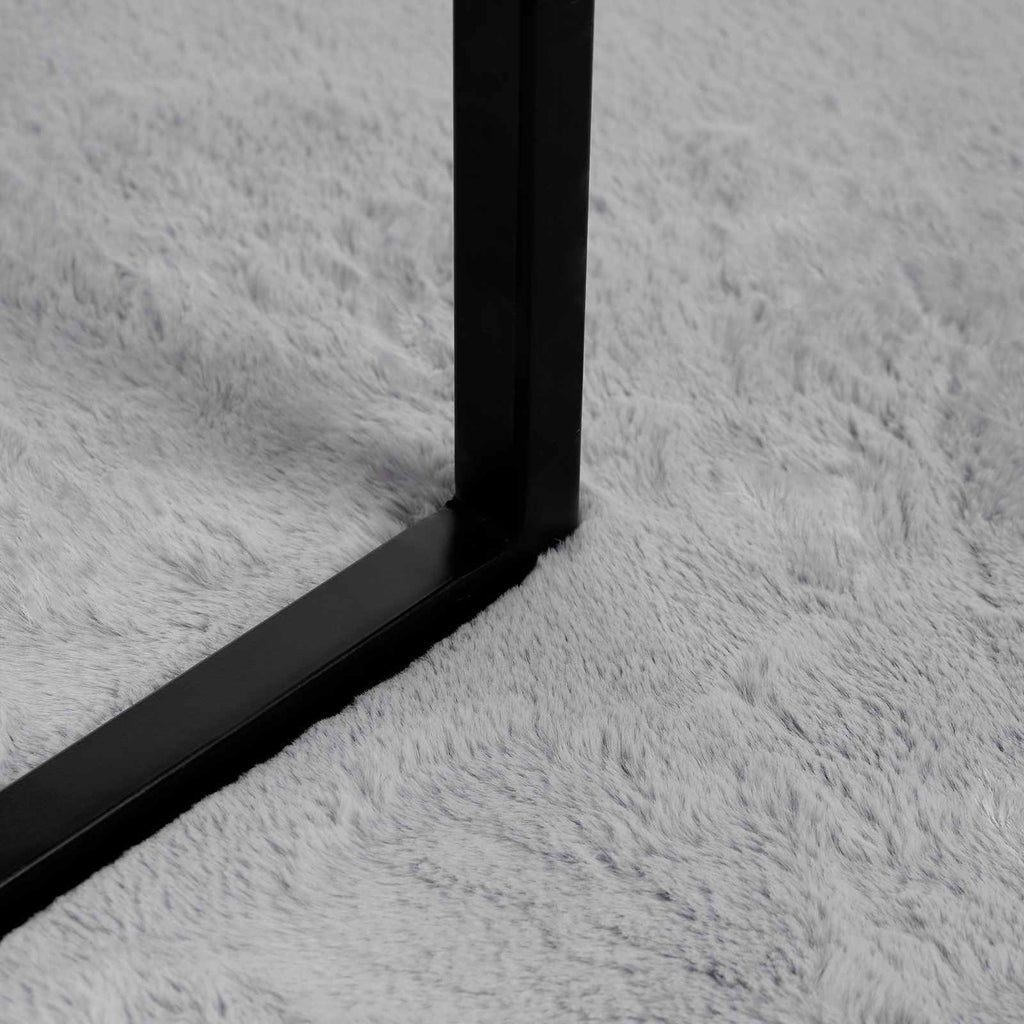 Rutschfester Teppich aus Kunstkaninchenfell OLITE Grau Ø 100 cm
