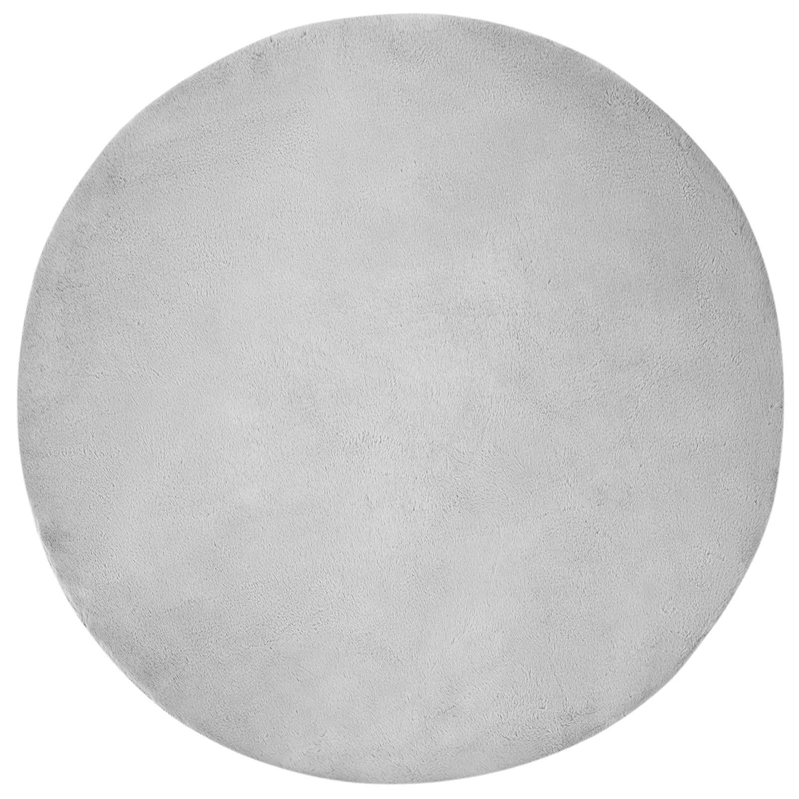 Rutschfester Teppich aus Kunstkaninchenfell OLITE Grau Ø 100 cm