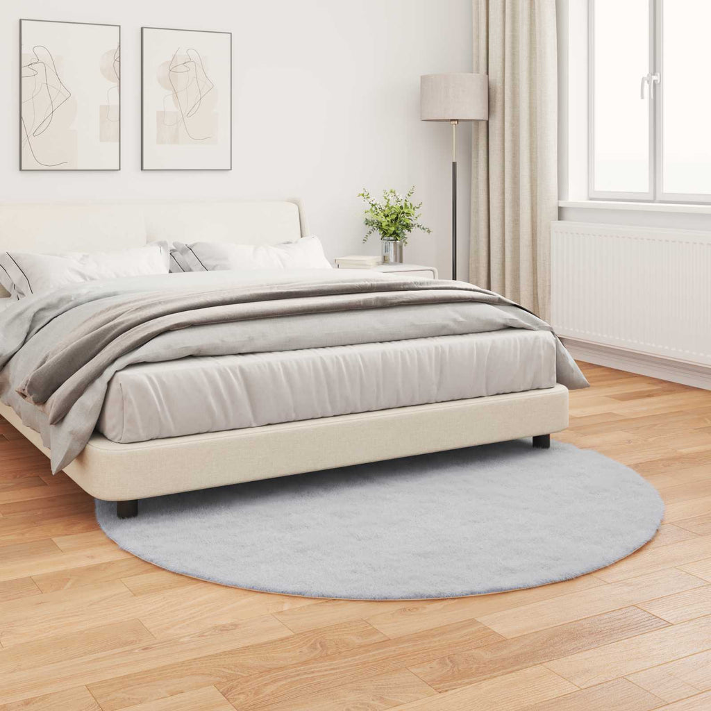 Rutschfester Teppich aus Kunstkaninchenfell OLITE Grau Ø 160 cm