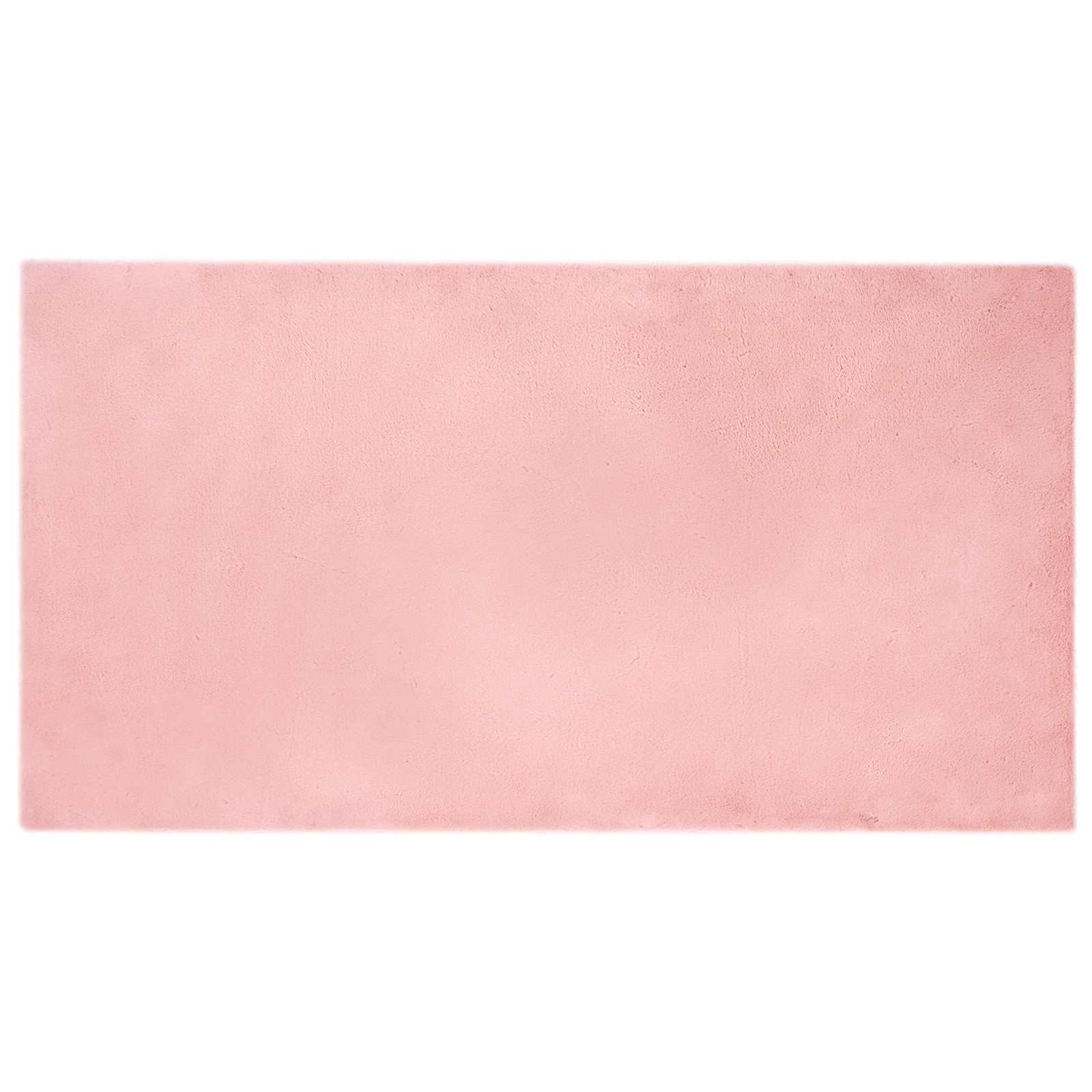 Rutschfester Teppich aus Kunstkaninchenfell OLITE Rosa