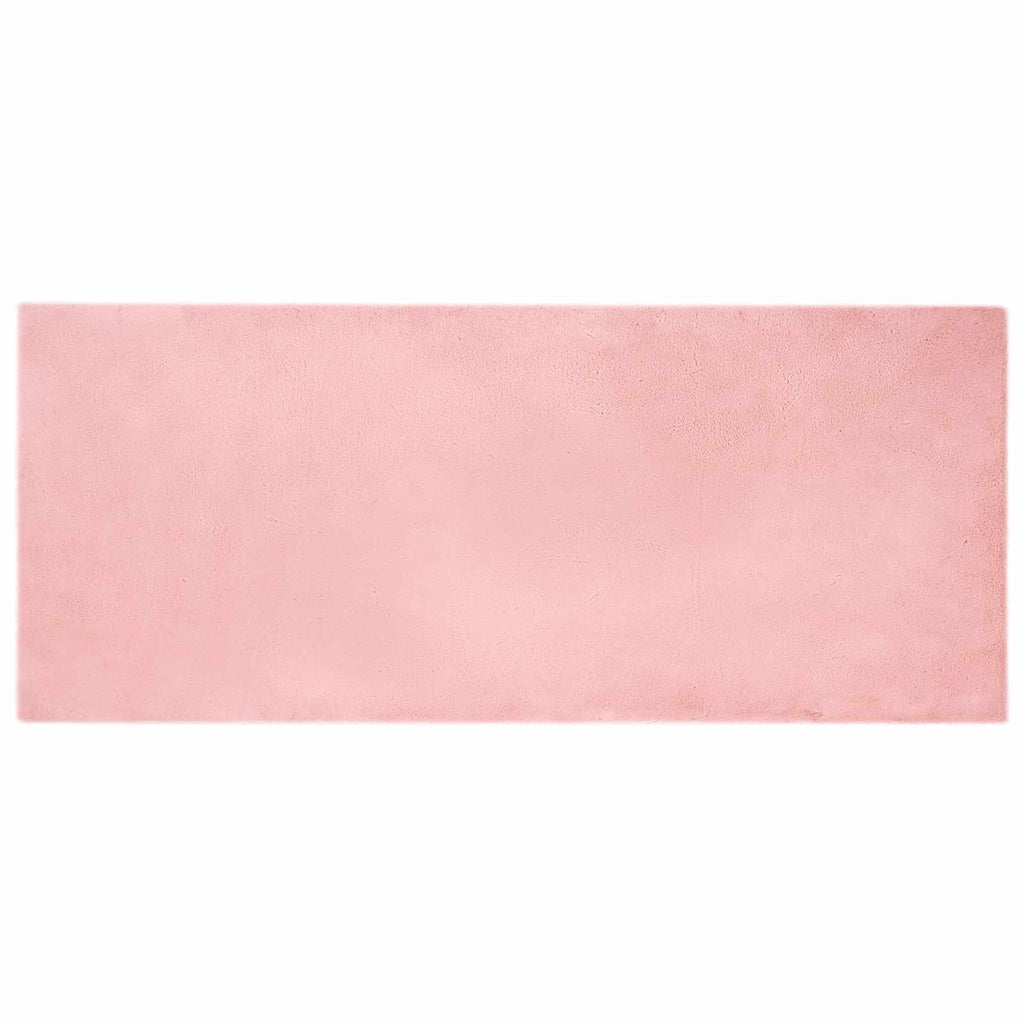 Rutschfester Teppich aus Kunstkaninchenfell OLITE Rosa