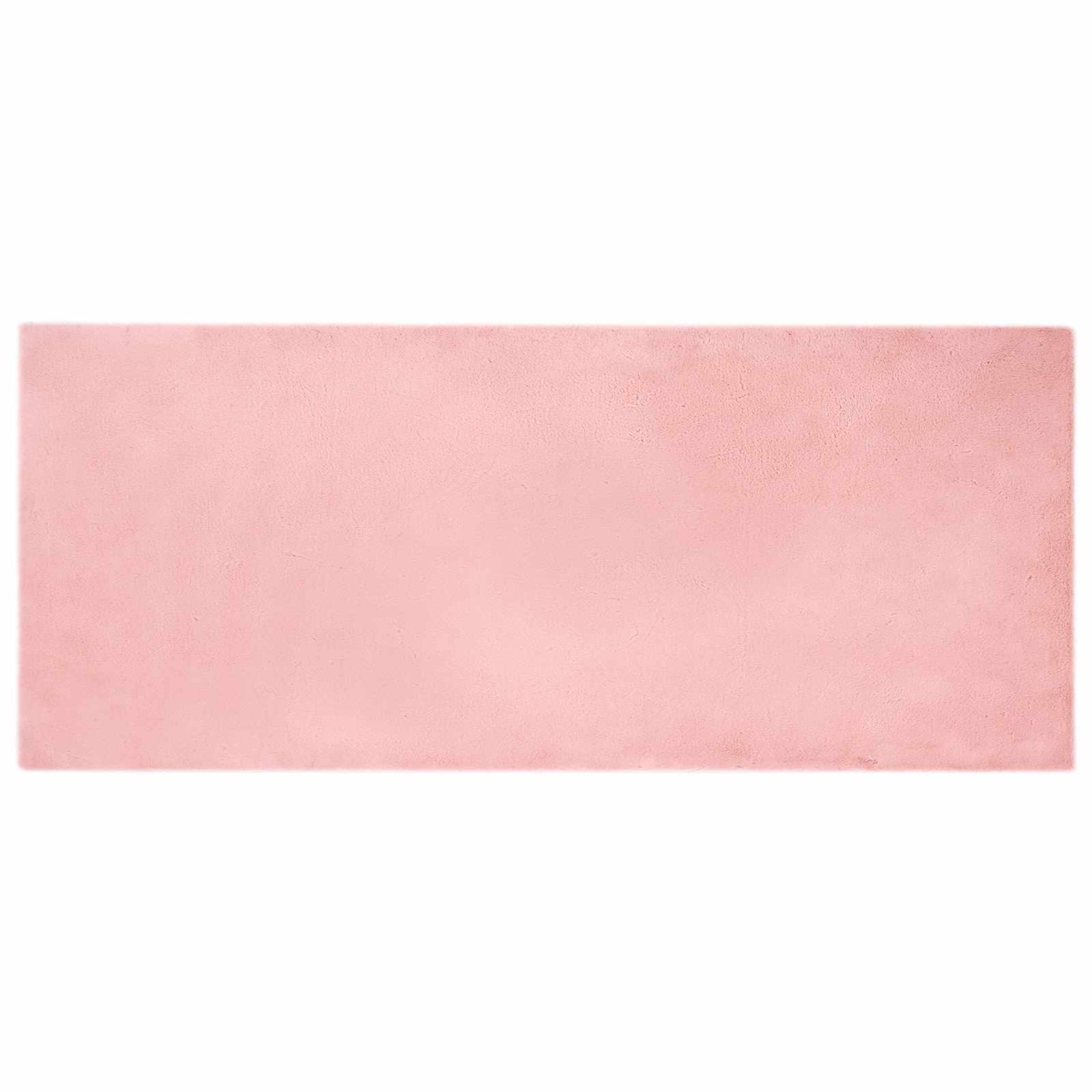 Rutschfester Teppich aus Kunstkaninchenfell OLITE Rosa