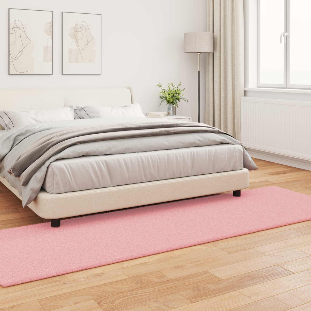 Rutschfester Teppich aus Kunstkaninchenfell OLITE Rosa