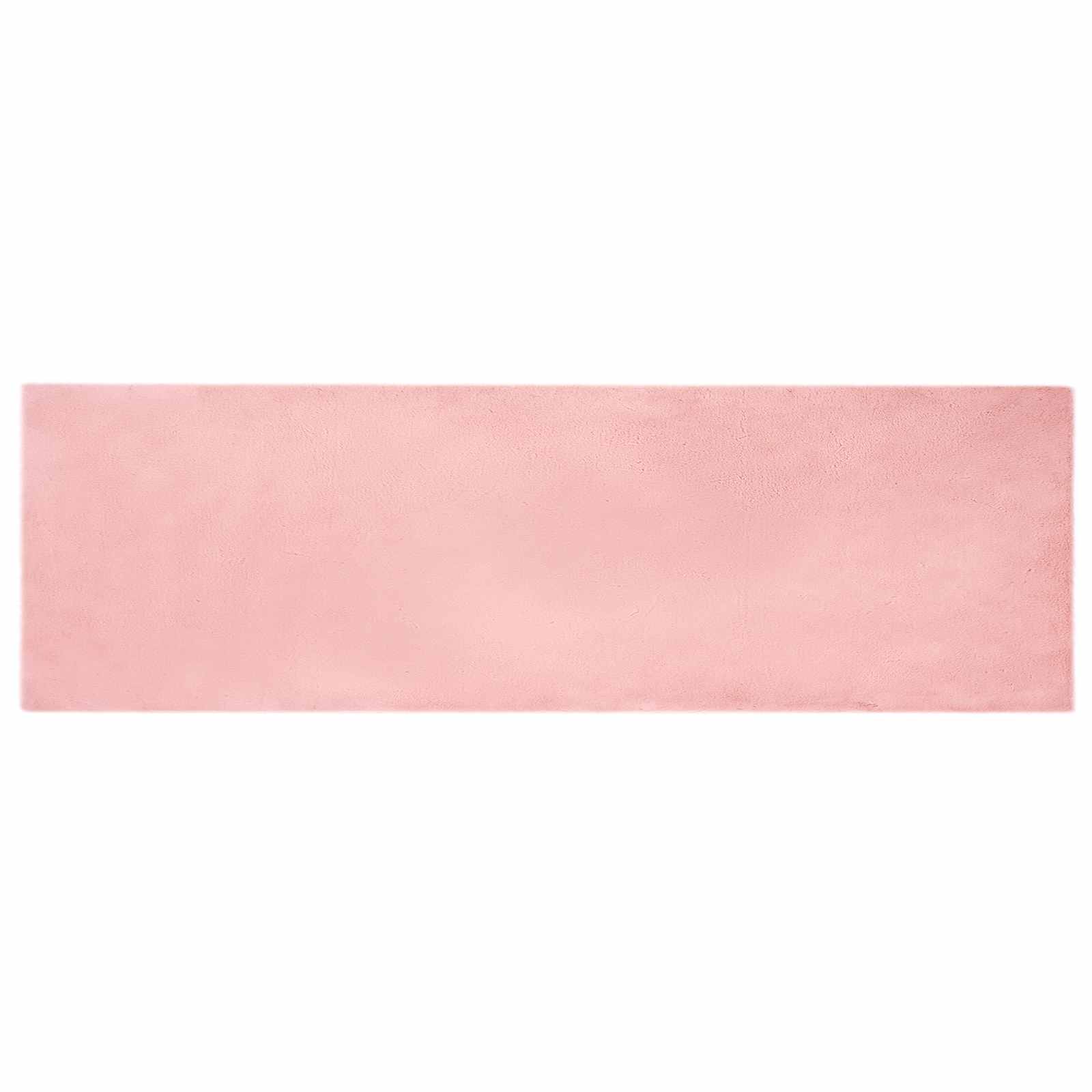 Rutschfester Teppich aus Kunstkaninchenfell OLITE Rosa