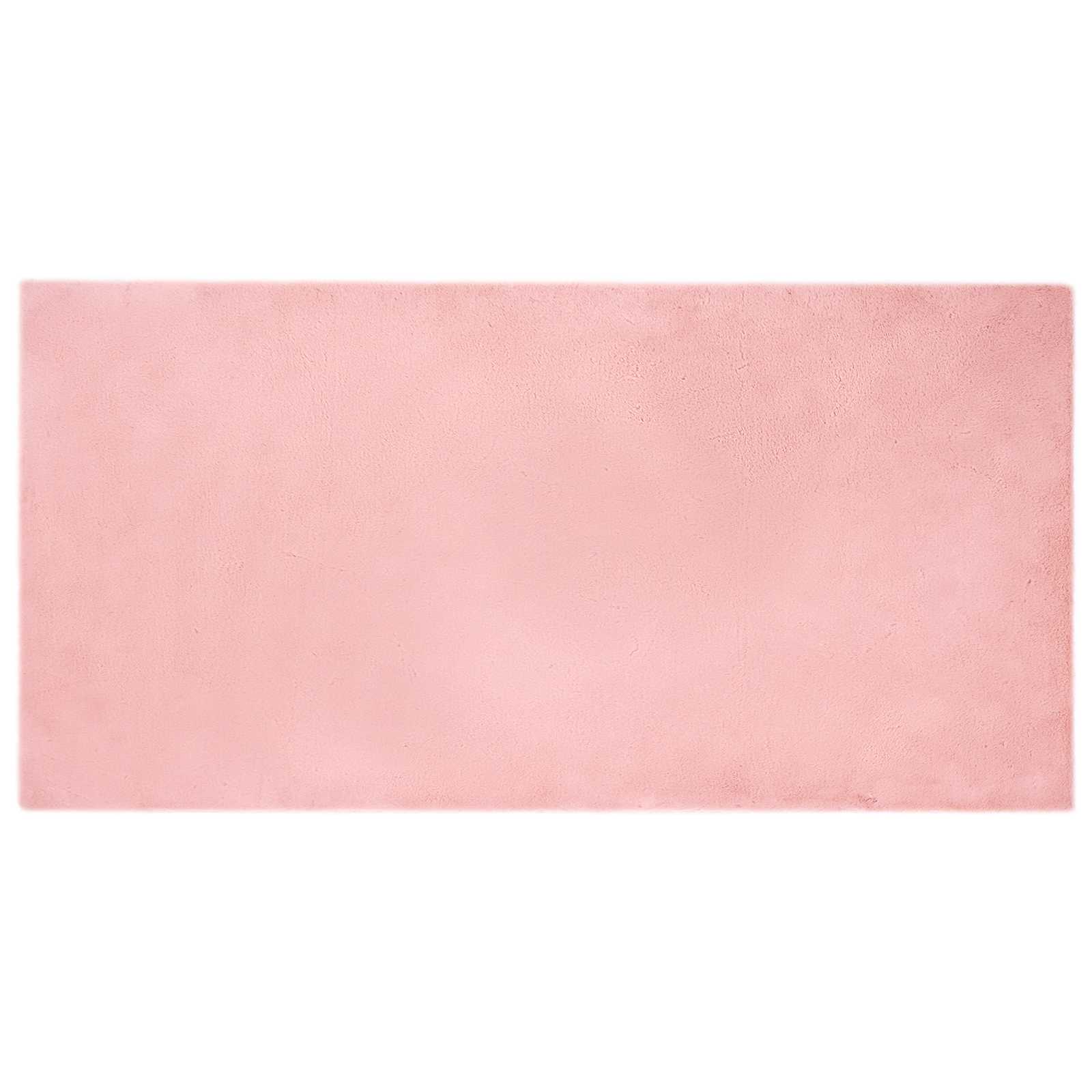 Rutschfester Teppich aus Kunstkaninchenfell OLITE Rosa