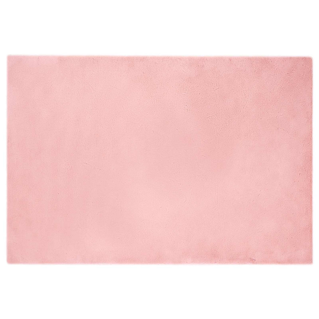 Rutschfester Teppich aus Kunstkaninchenfell OLITE Rosa