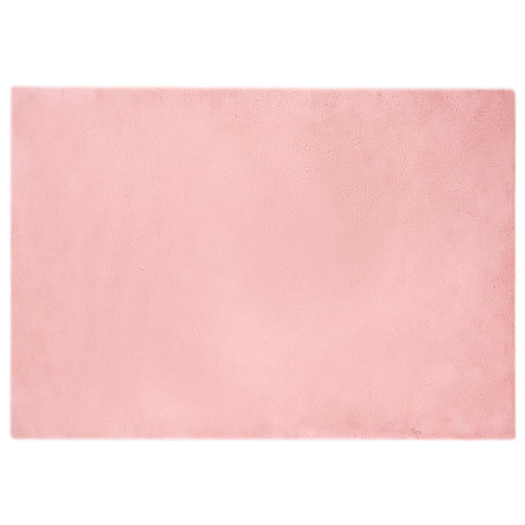 Rutschfester Teppich aus Kunstkaninchenfell OLITE Rosa