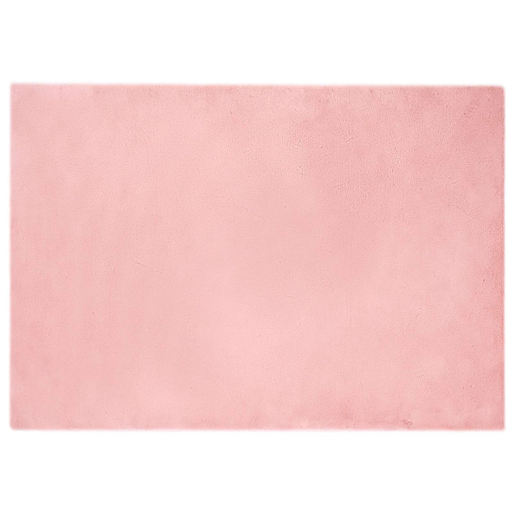 Rutschfester Teppich aus Kunstkaninchenfell OLITE Rosa
