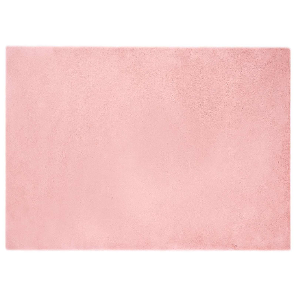 Rutschfester Teppich aus Kunstkaninchenfell OLITE Rosa