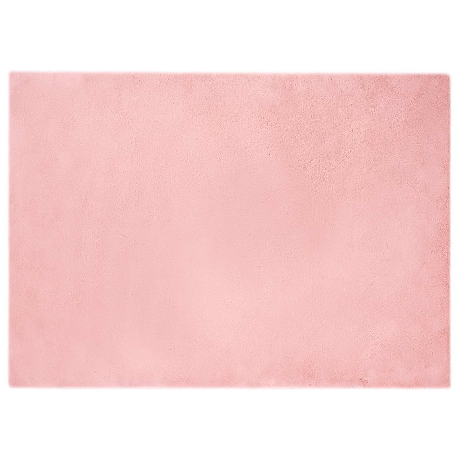 Rutschfester Teppich aus Kunstkaninchenfell OLITE Rosa