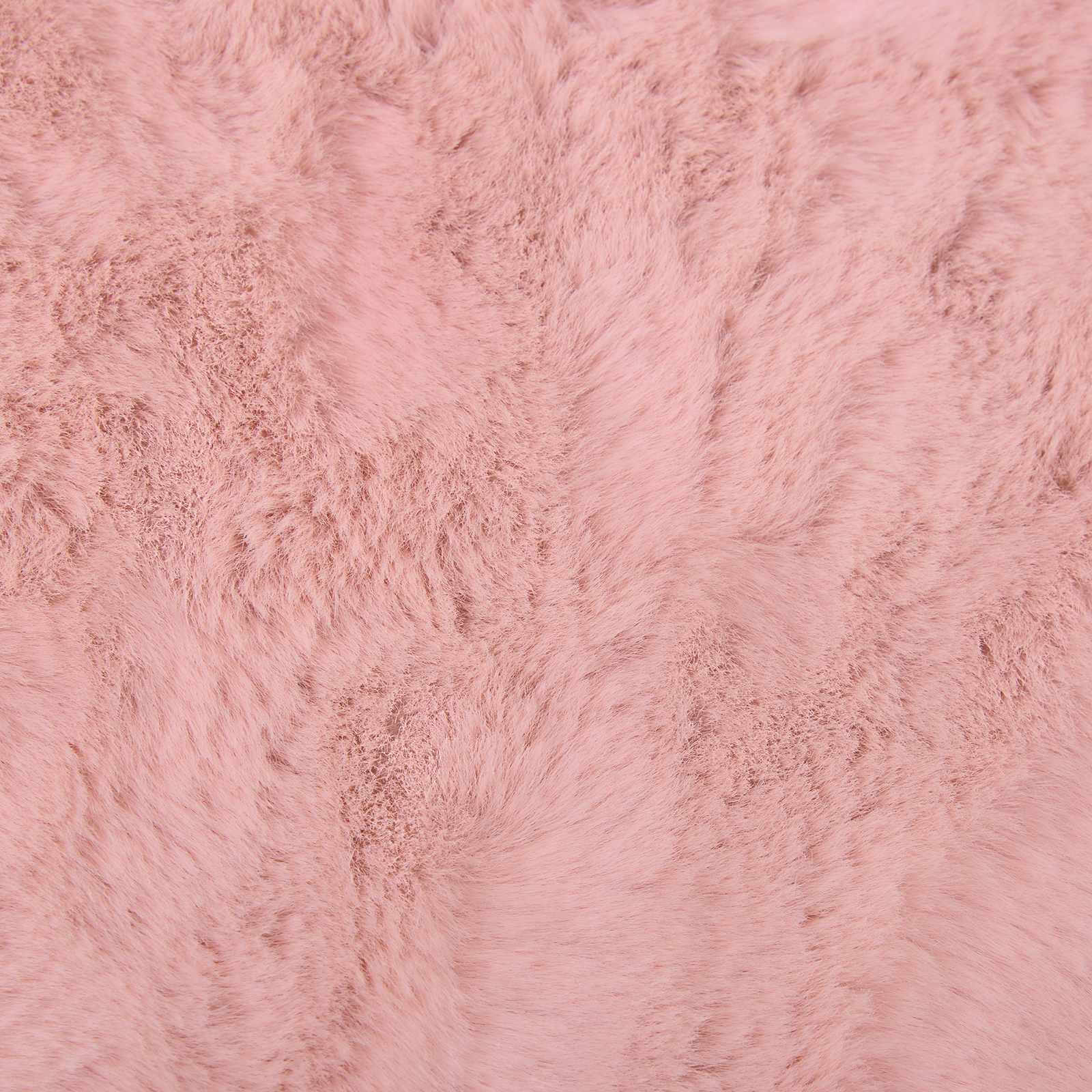 Rutschfester Teppich aus Kunstkaninchenfell OLITE Rosa Ø 80 cm