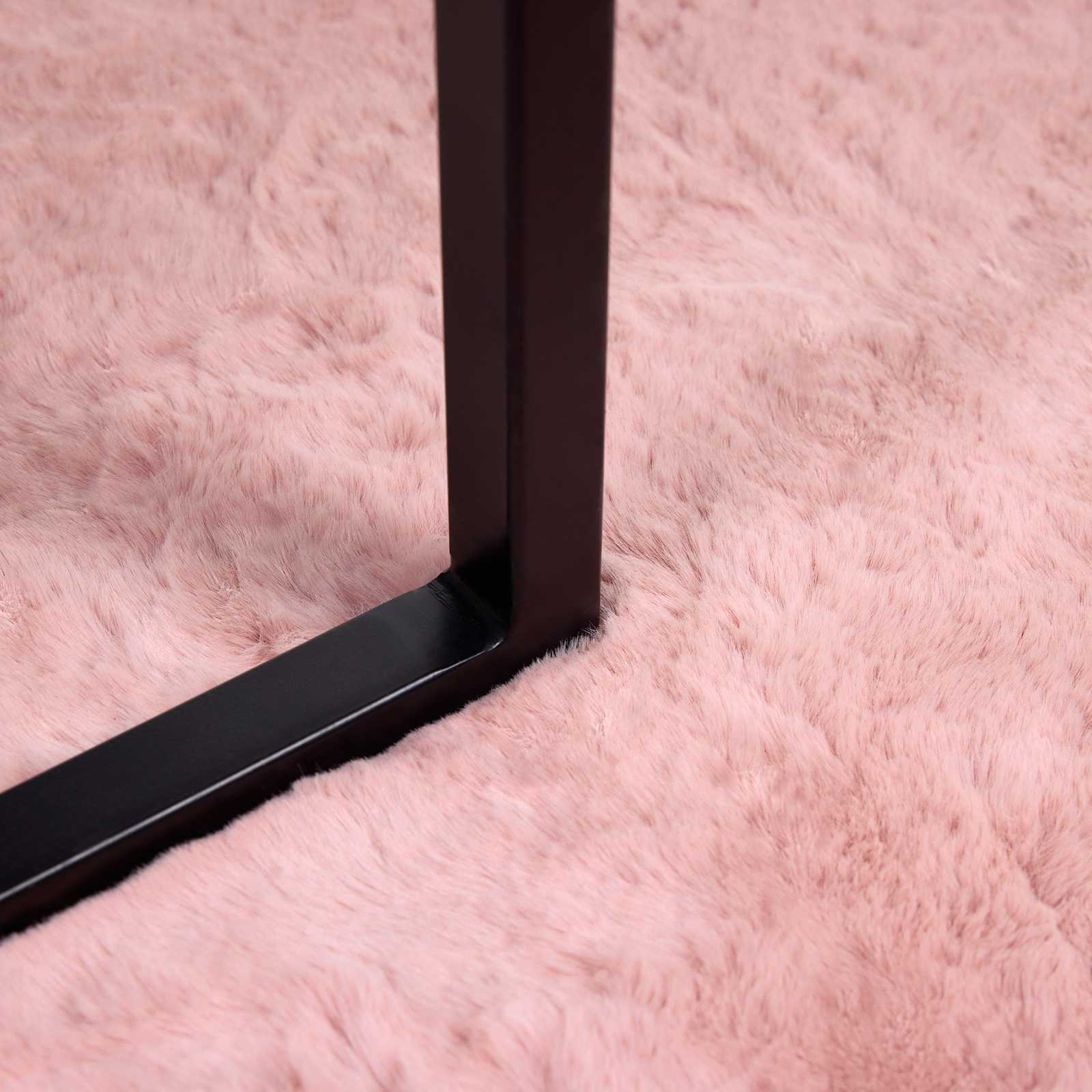 Rutschfester Teppich aus Kunstkaninchenfell OLITE Rosa Ø 200 cm