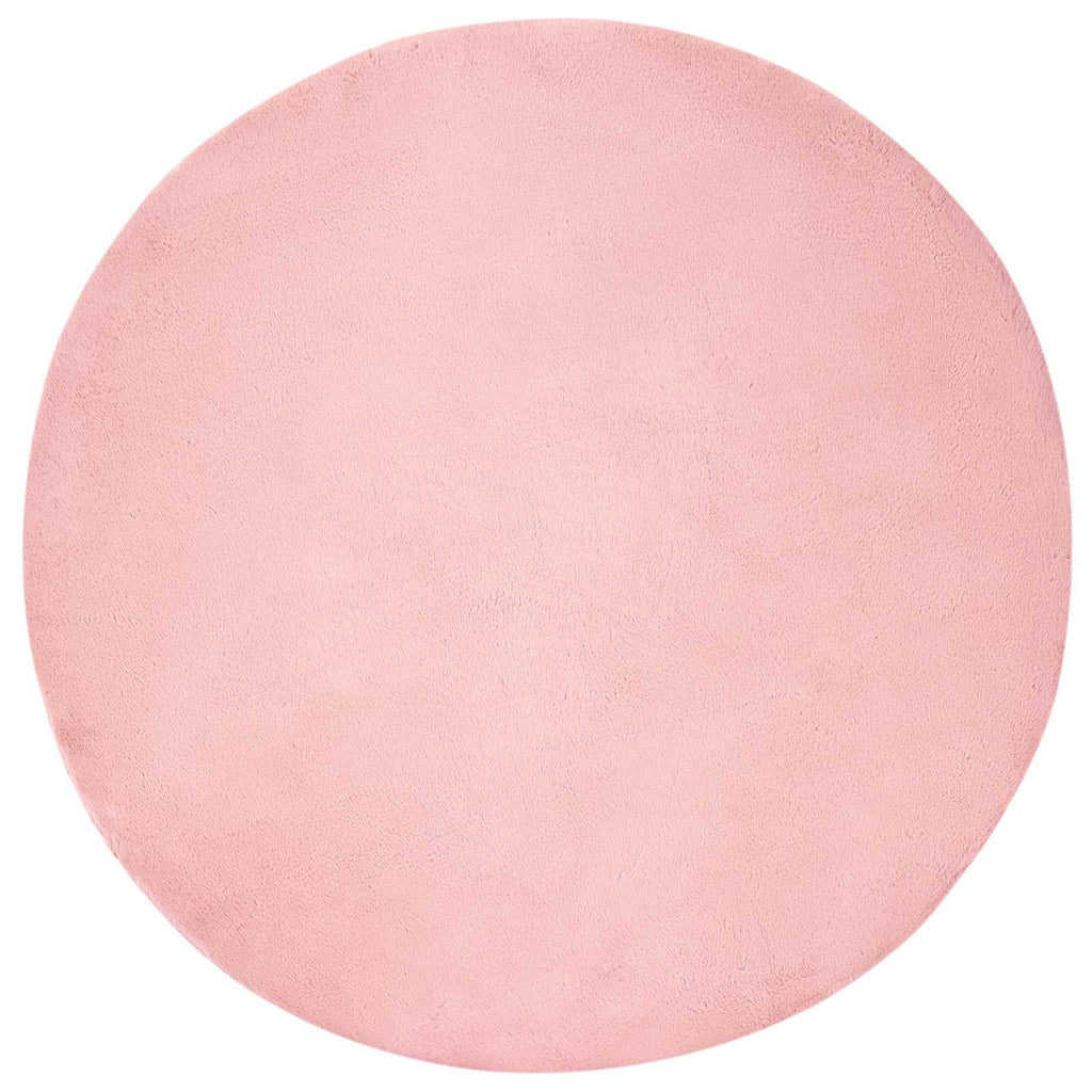 Rutschfester Teppich aus Kunstkaninchenfell OLITE Rosa Ø 200 cm