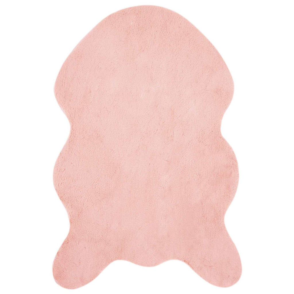 Rutschfester Teppich aus Kunstkaninchenfell OLITE Rosa
