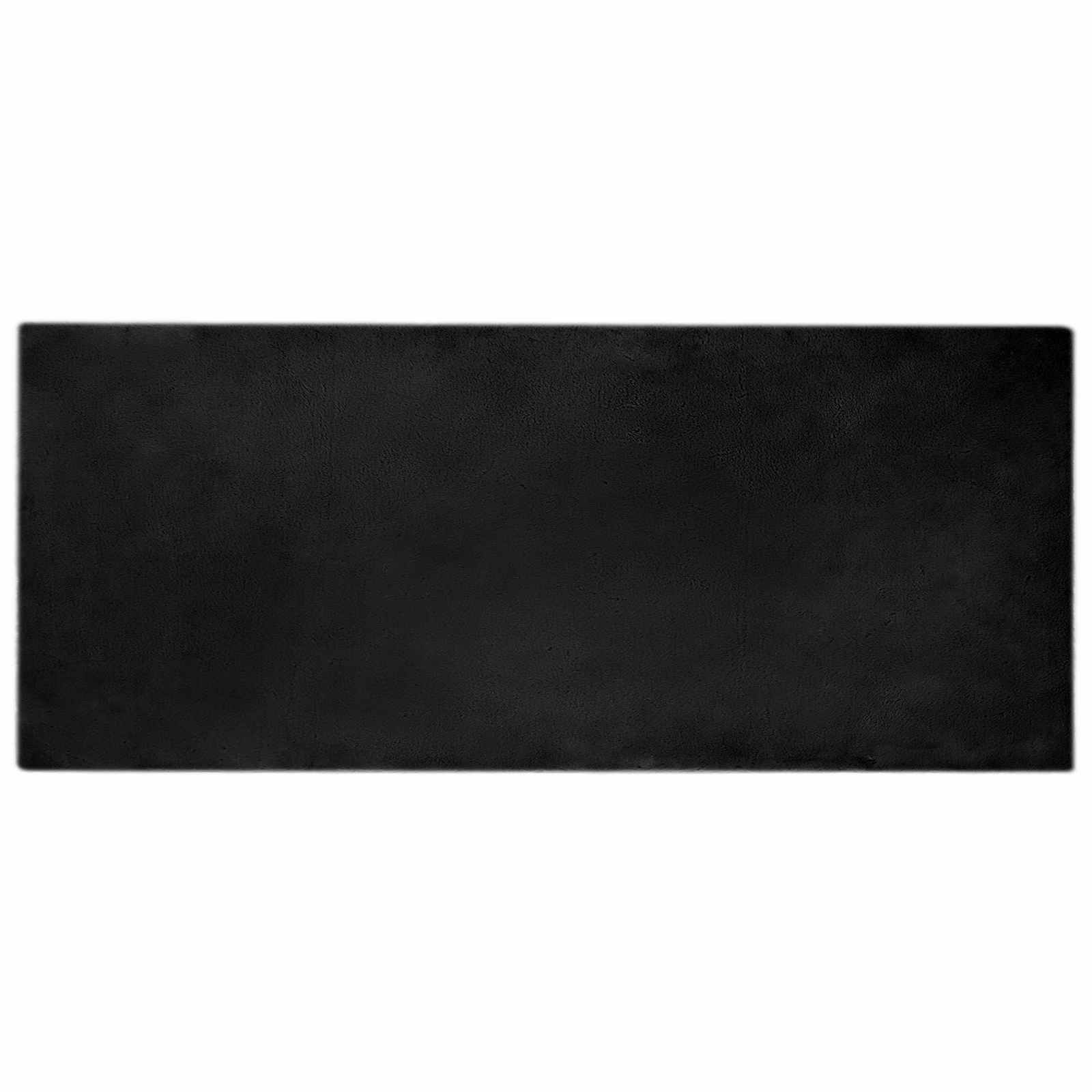 Rutschfester Teppich aus Kunstkaninchenfell OLITE Schwarz