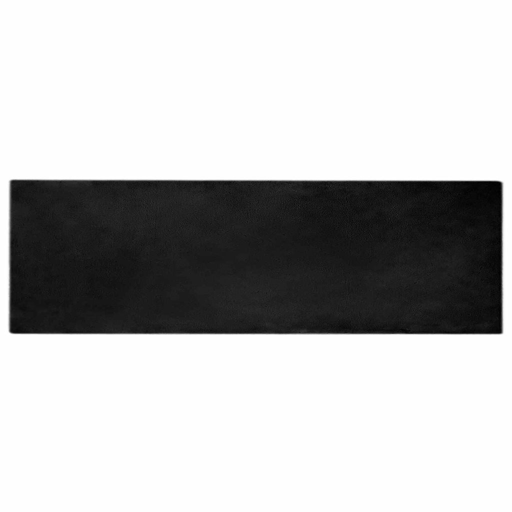 Rutschfester Teppich aus Kunstkaninchenfell OLITE Schwarz