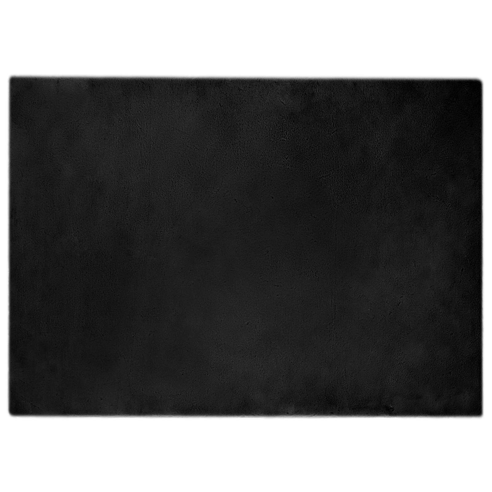 Rutschfester Teppich aus Kunstkaninchenfell OLITE Schwarz