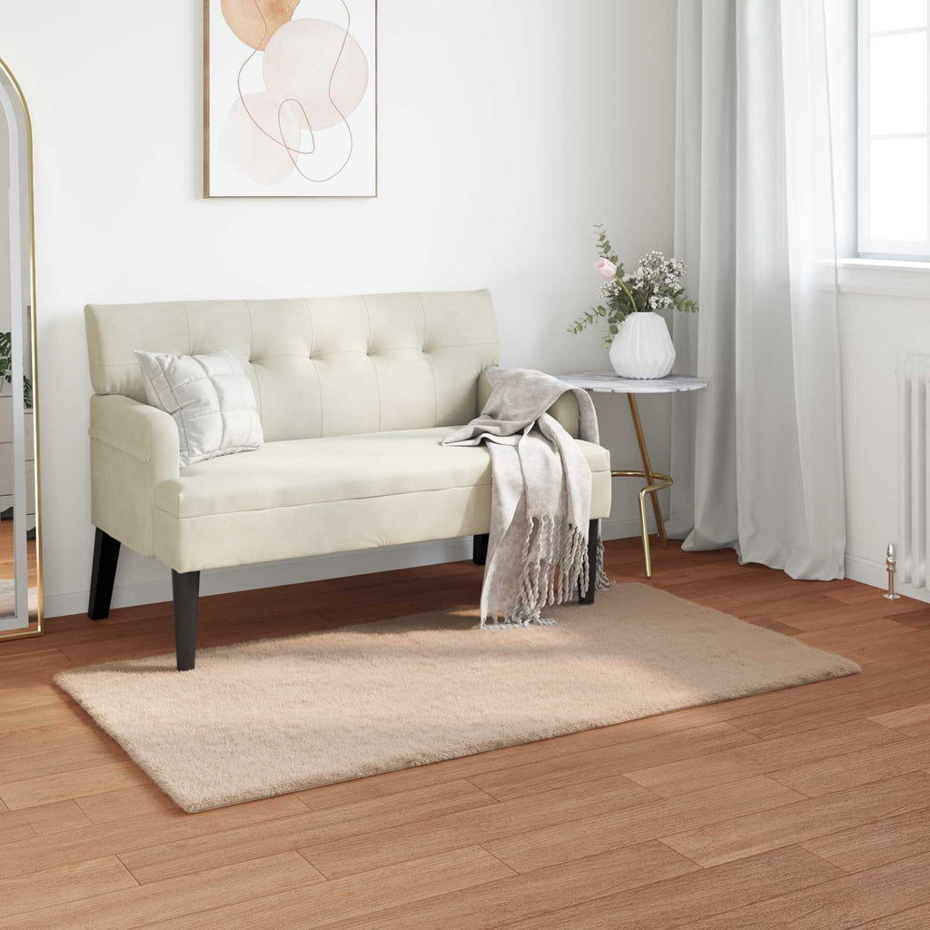 Rutschfester Teppich aus Kunstkaninchenfell OLITE Taupe