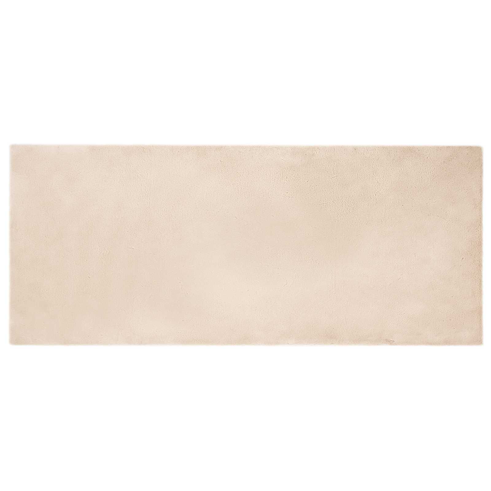 Rutschfester Teppich aus Kunstkaninchenfell OLITE Taupe