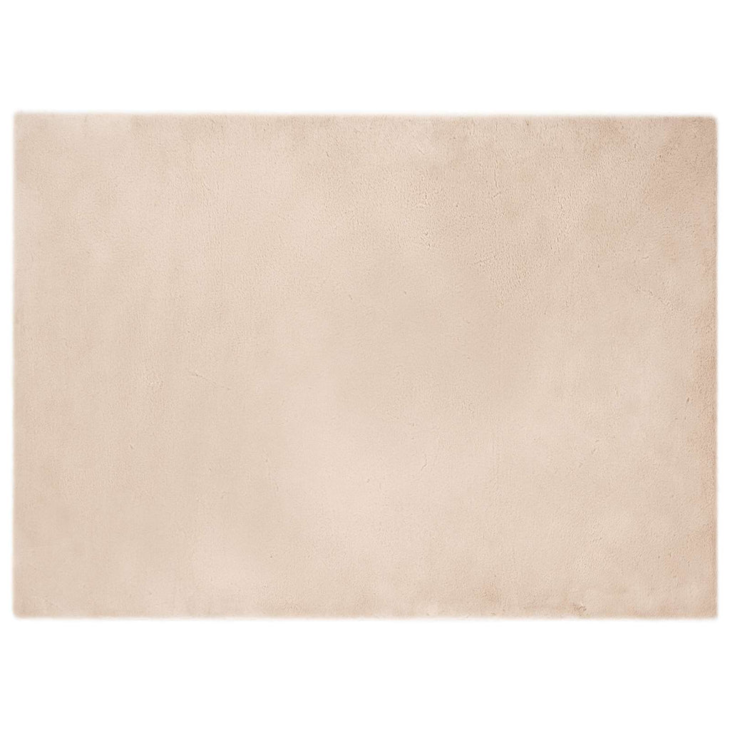 Rutschfester Teppich aus Kunstkaninchenfell OLITE Taupe