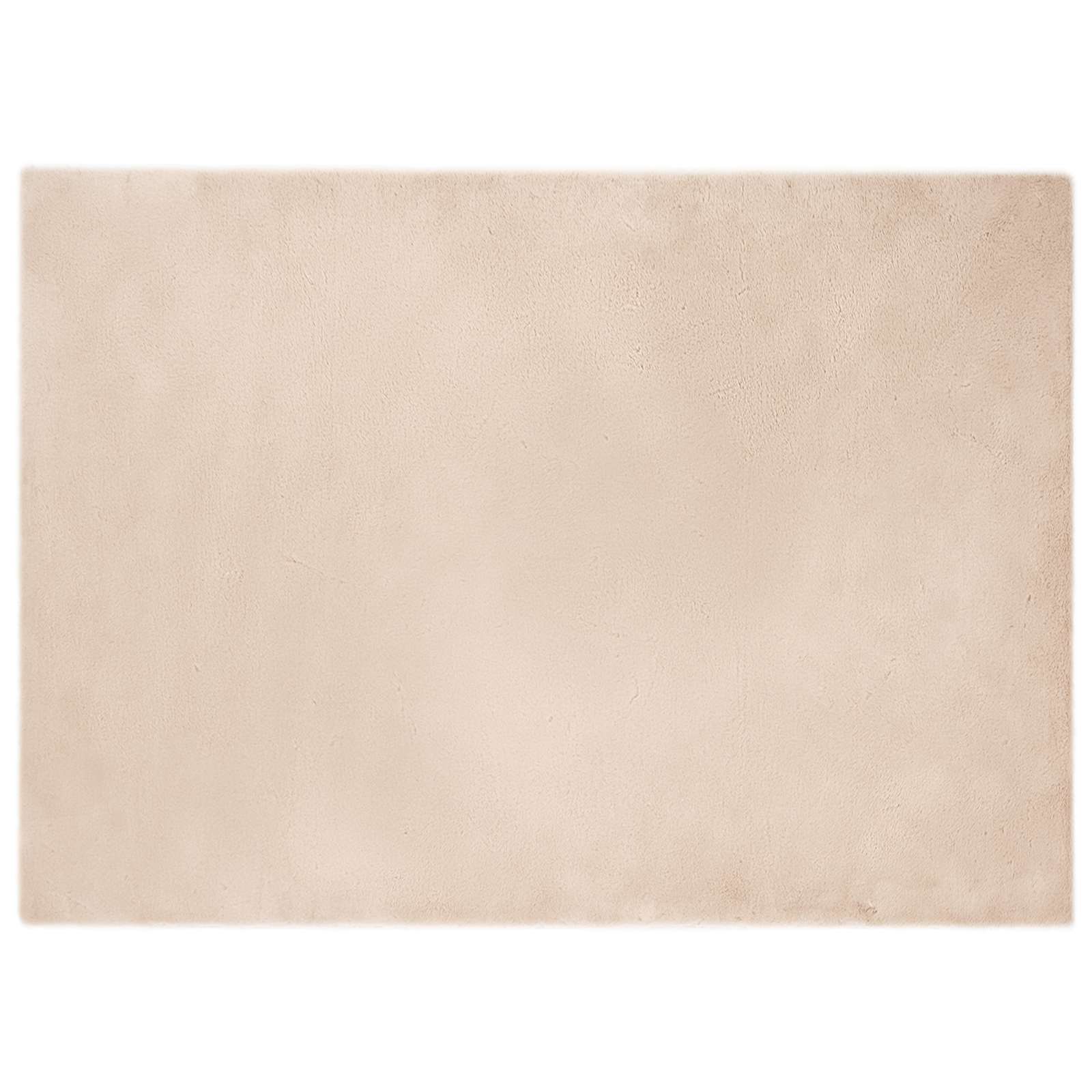 Rutschfester Teppich aus Kunstkaninchenfell OLITE Taupe