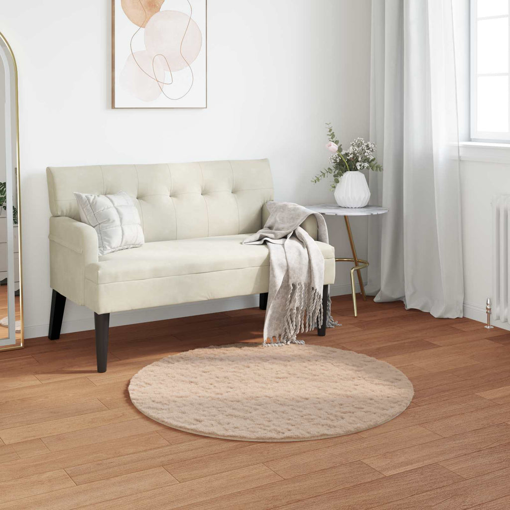 Rutschfester Teppich aus Kunstkaninchenfell OLITE Taupe