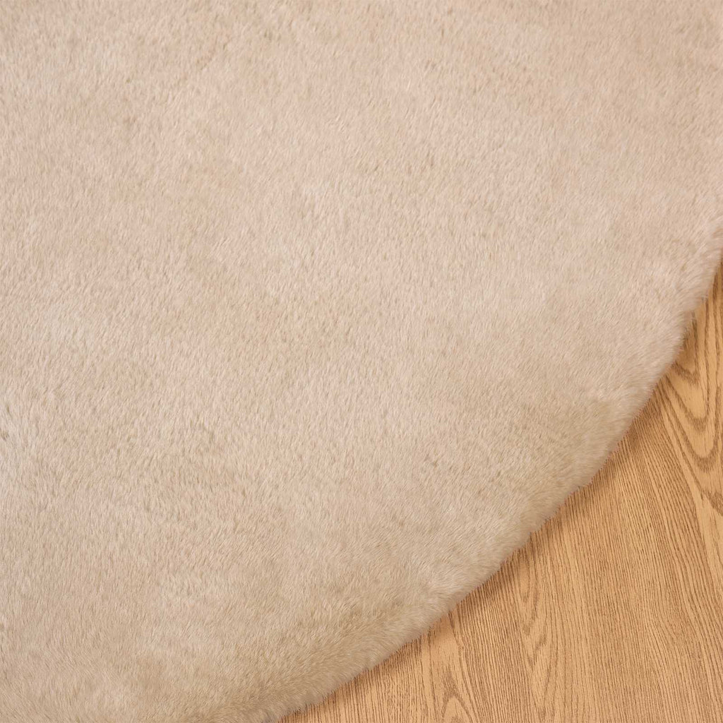 Rutschfester Teppich aus Kunstkaninchenfell OLITE Taupe
