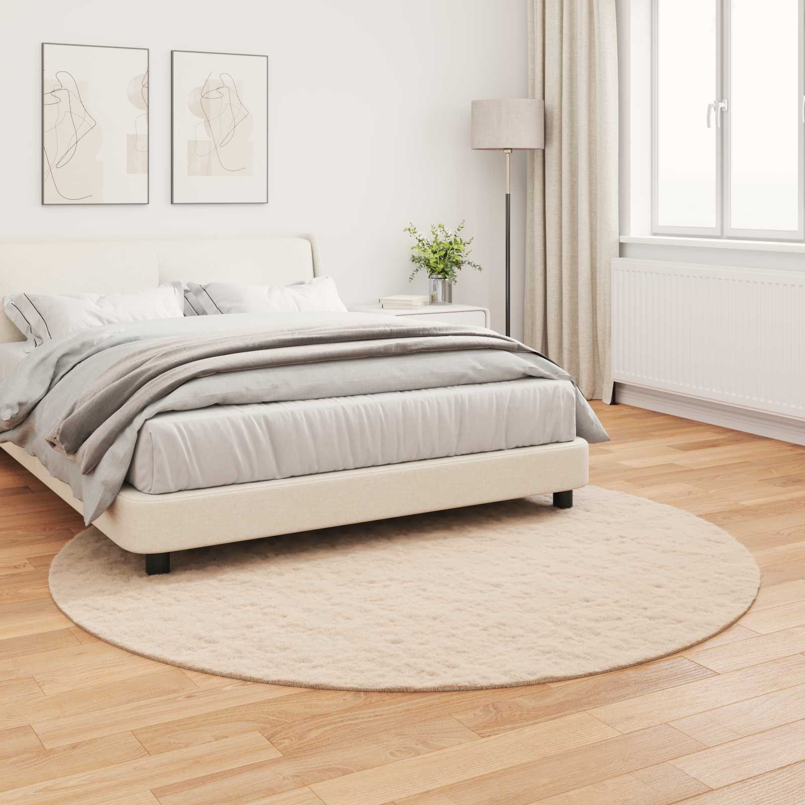 Rutschfester Teppich aus Kunstkaninchenfell OLITE Taupe